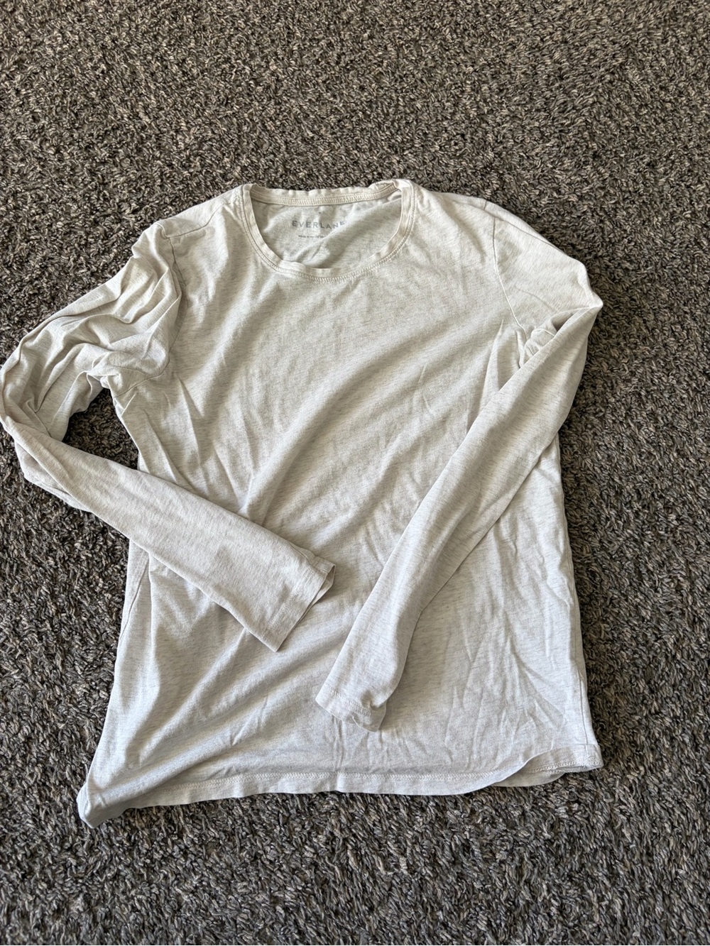 Everlane Light Gray Long Sleeve Crew Neck Top